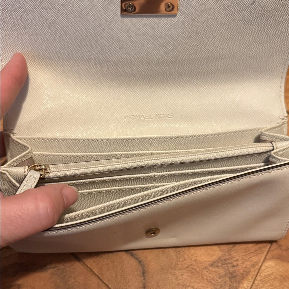 Michael Kors Ivory Wallet with Gold Accent - Picture 3 of 3